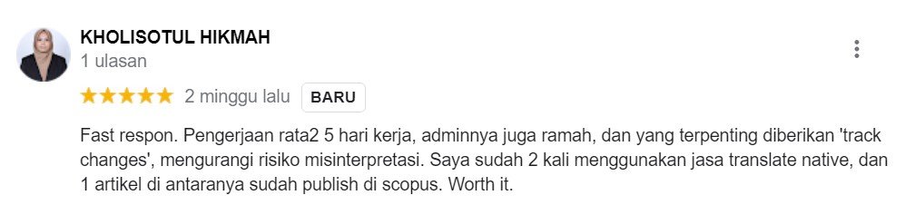 ENGLISH++ - Testimoni Jasa Proofread Native 3